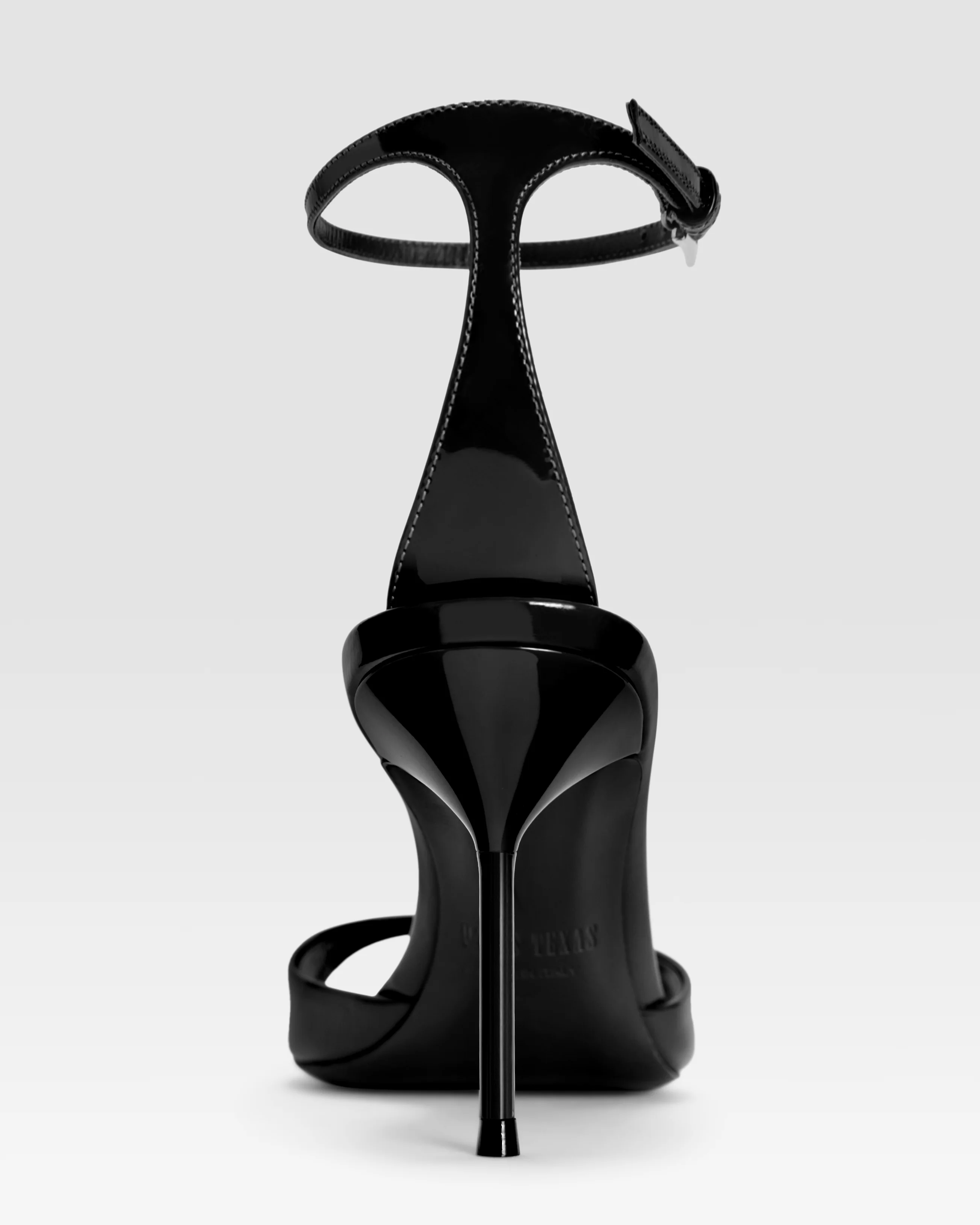 Ankle-strap sandals in black patent leather - Image 4