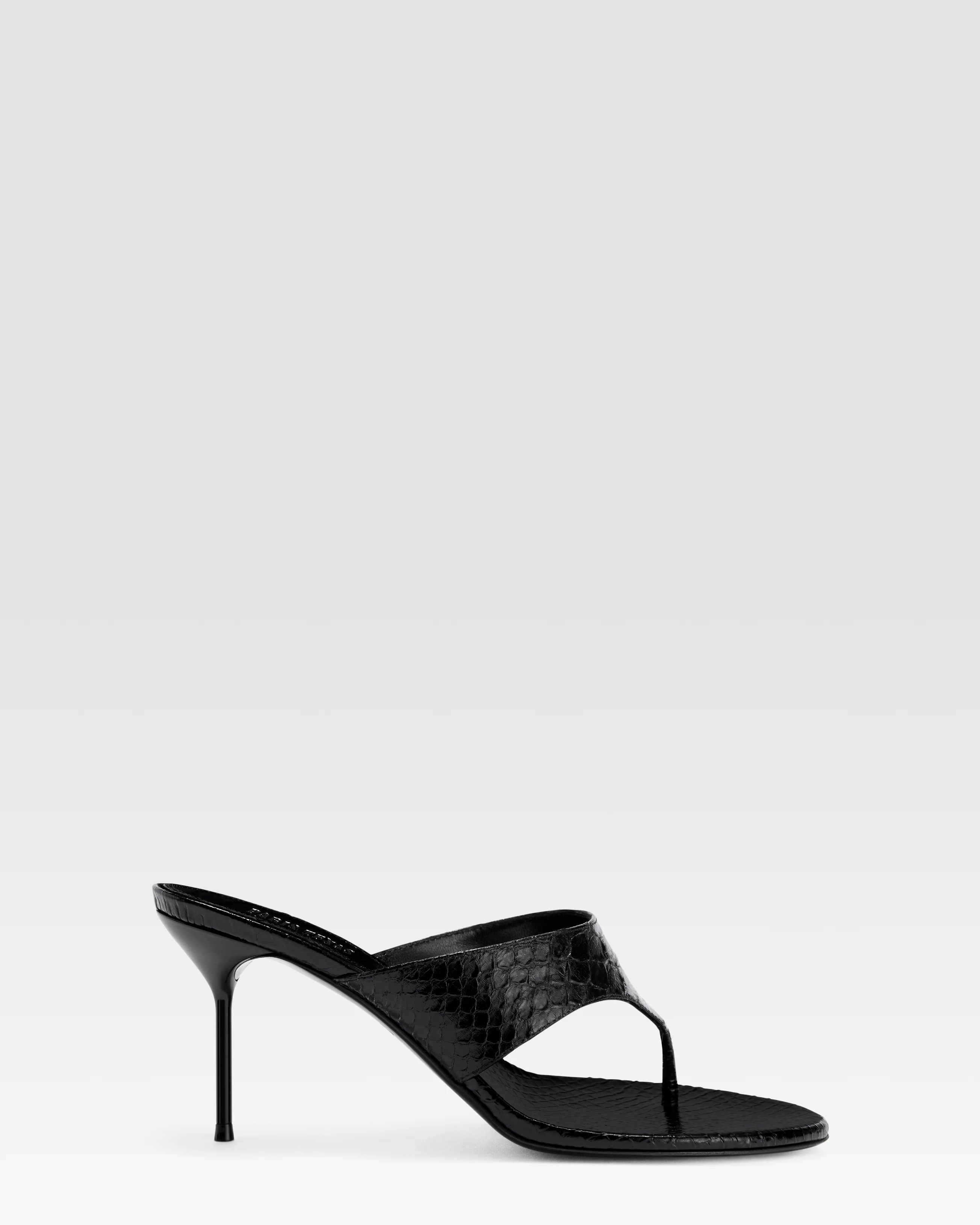 PYTHON-EFFECT LEATHER MULE