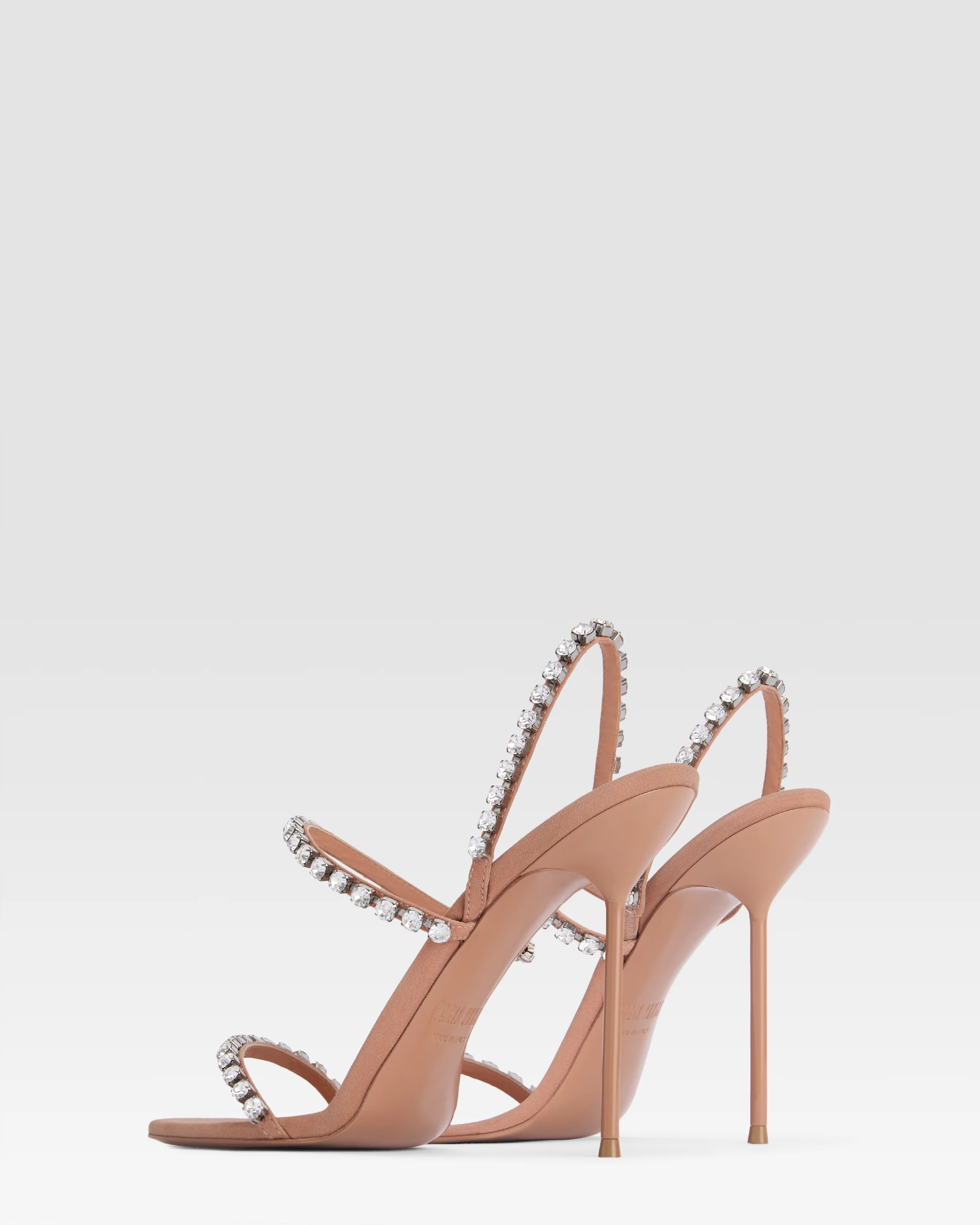 Slingback sandals in amber crepe satin with stud detailing - Image 3