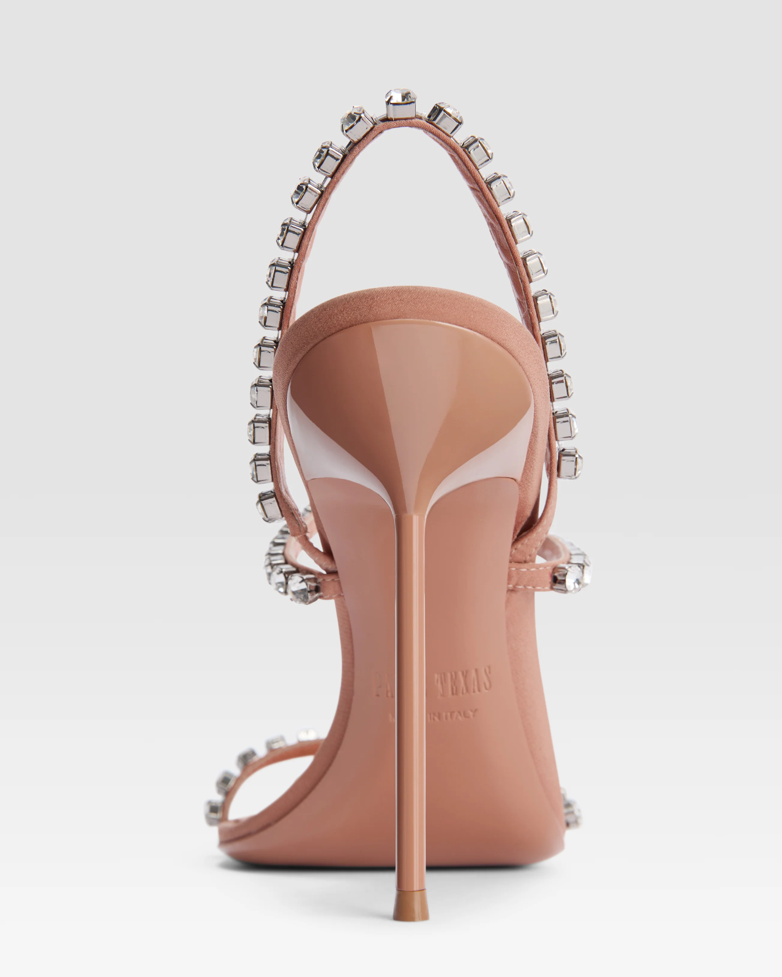 Slingback sandals in amber crepe satin with stud detailing - Image 4