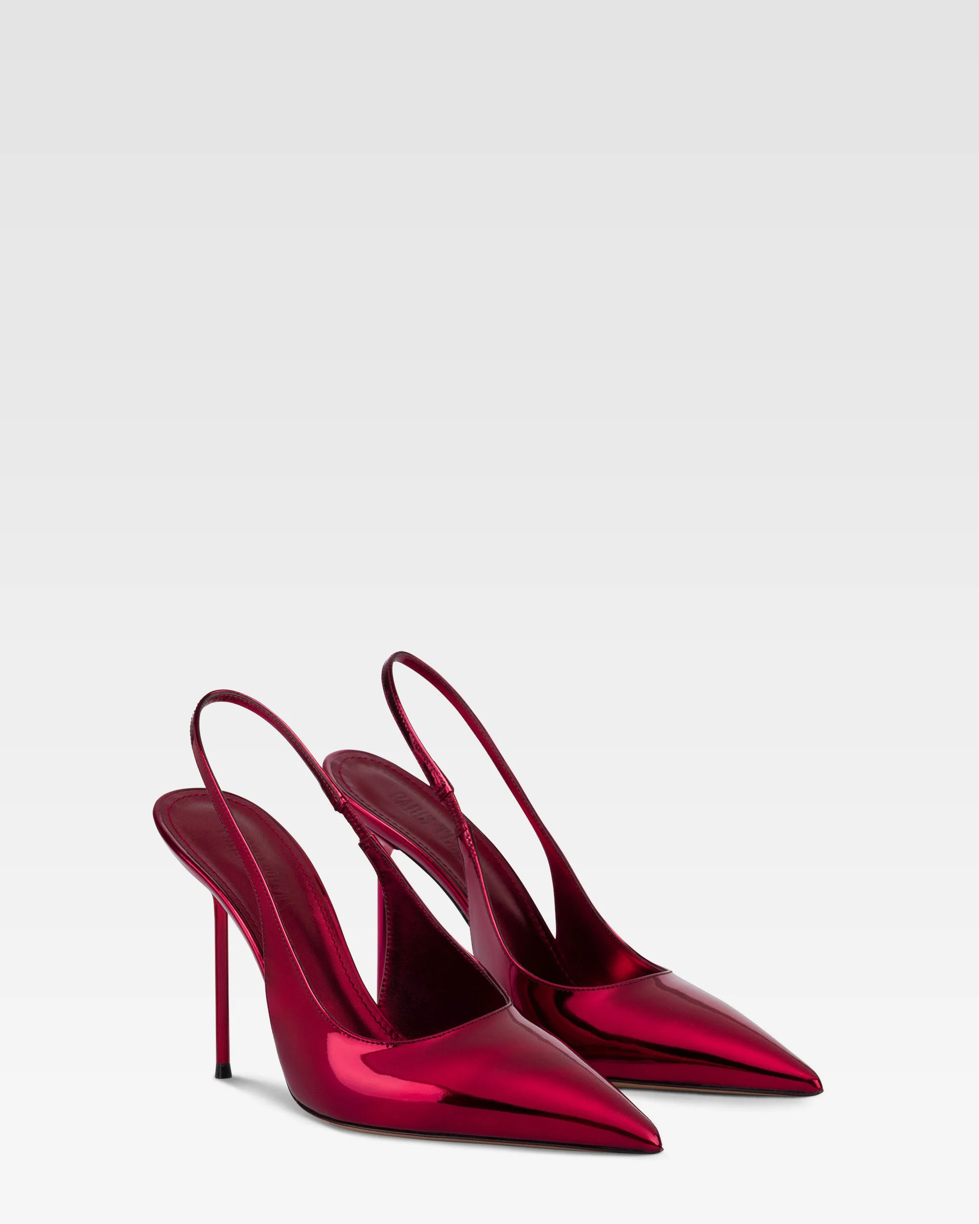 Slingbacks in red mirror-effect leather - Image 2