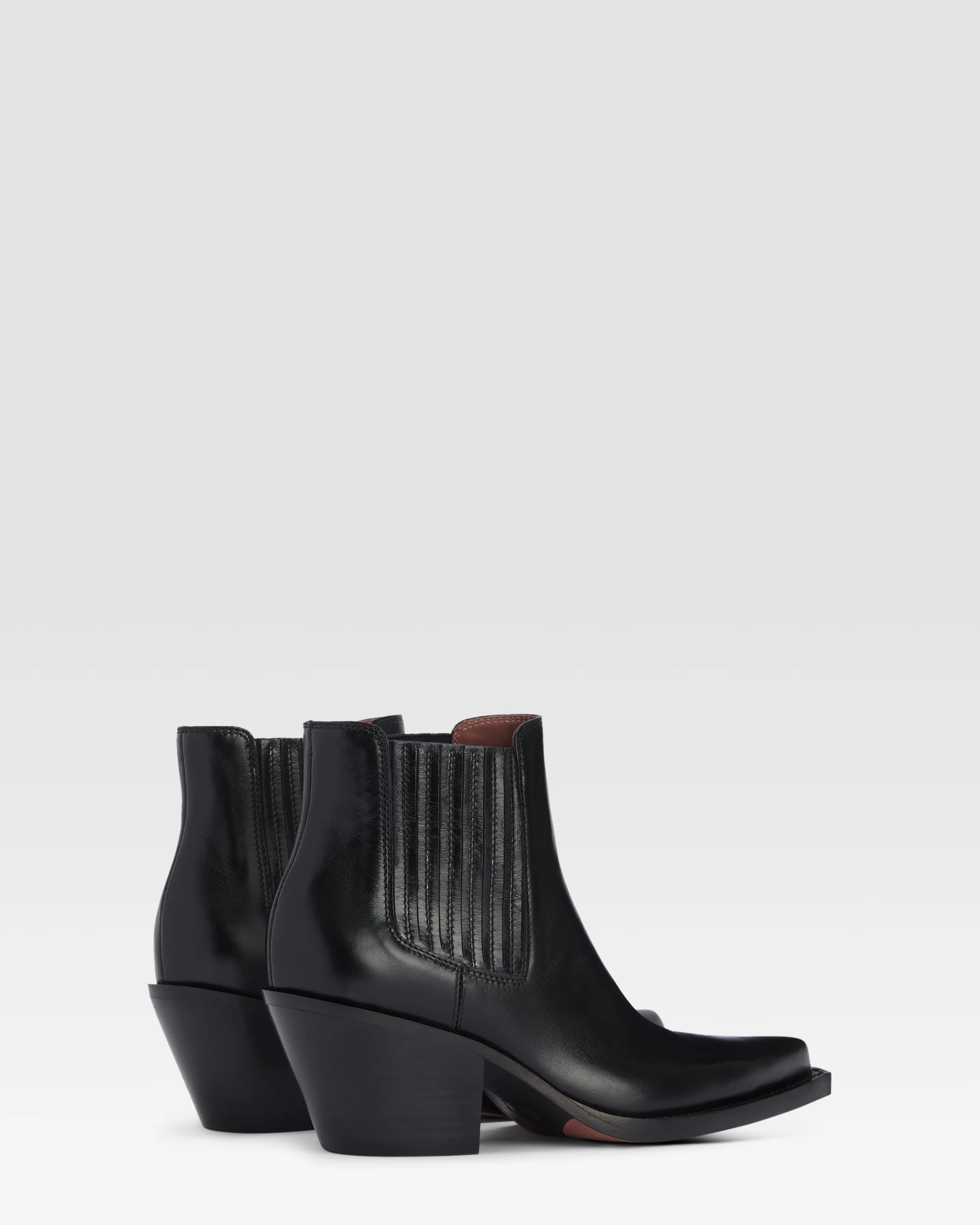 Texan ankle boots in shiny black calf leather - Image 3