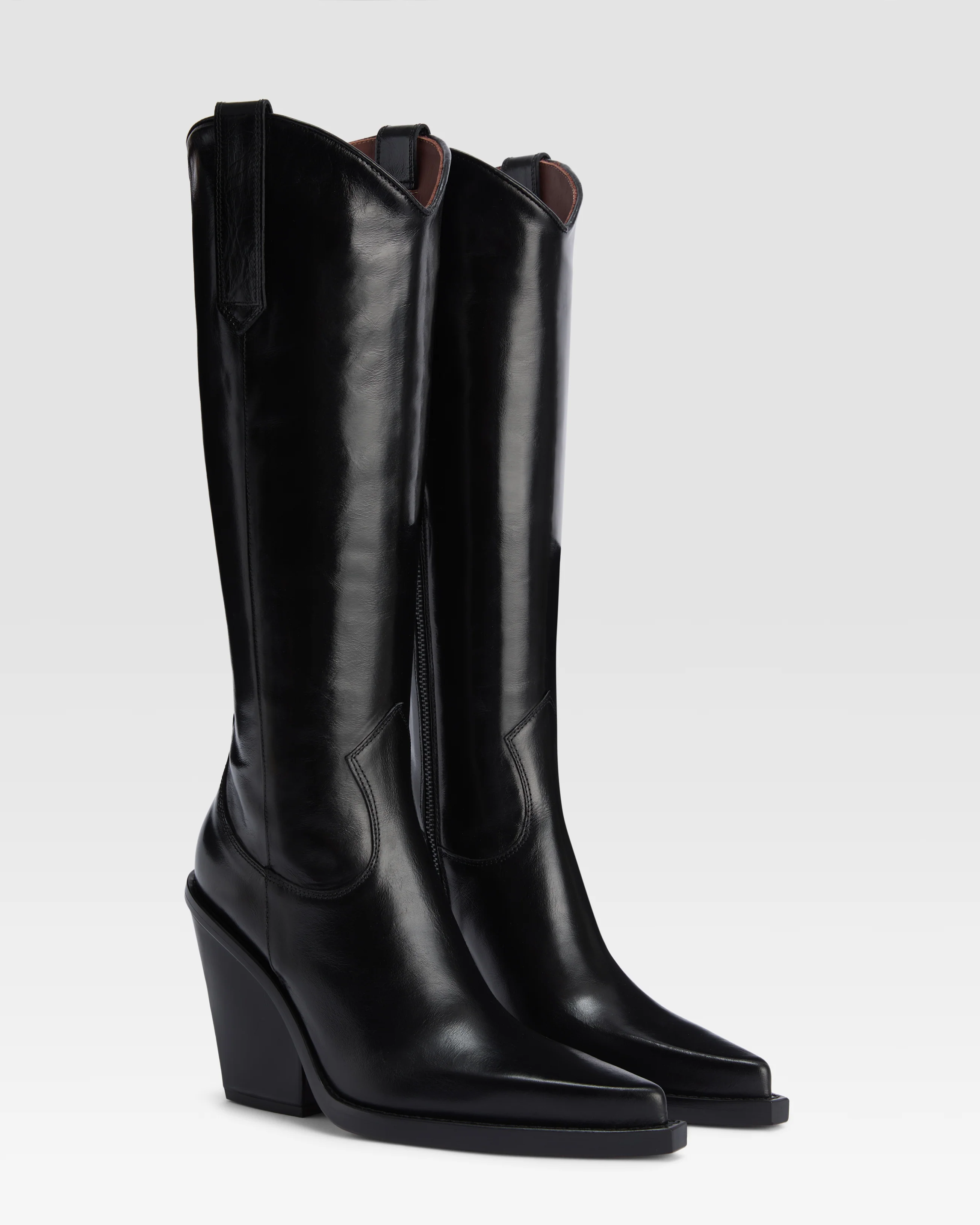 Texan boots in shiny black calf leather - Image 2