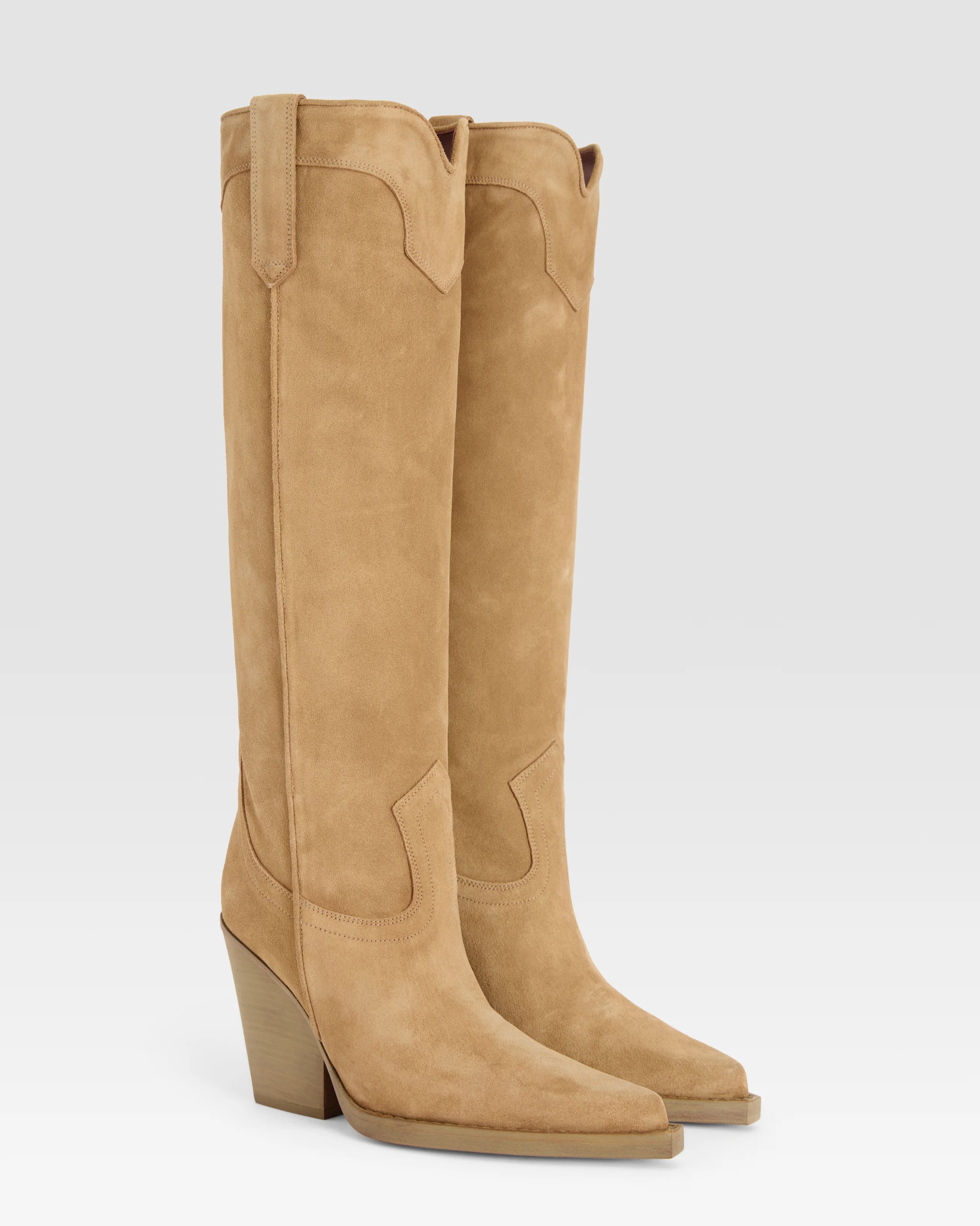 Texan boots in whisky calf suede leather - Image 2