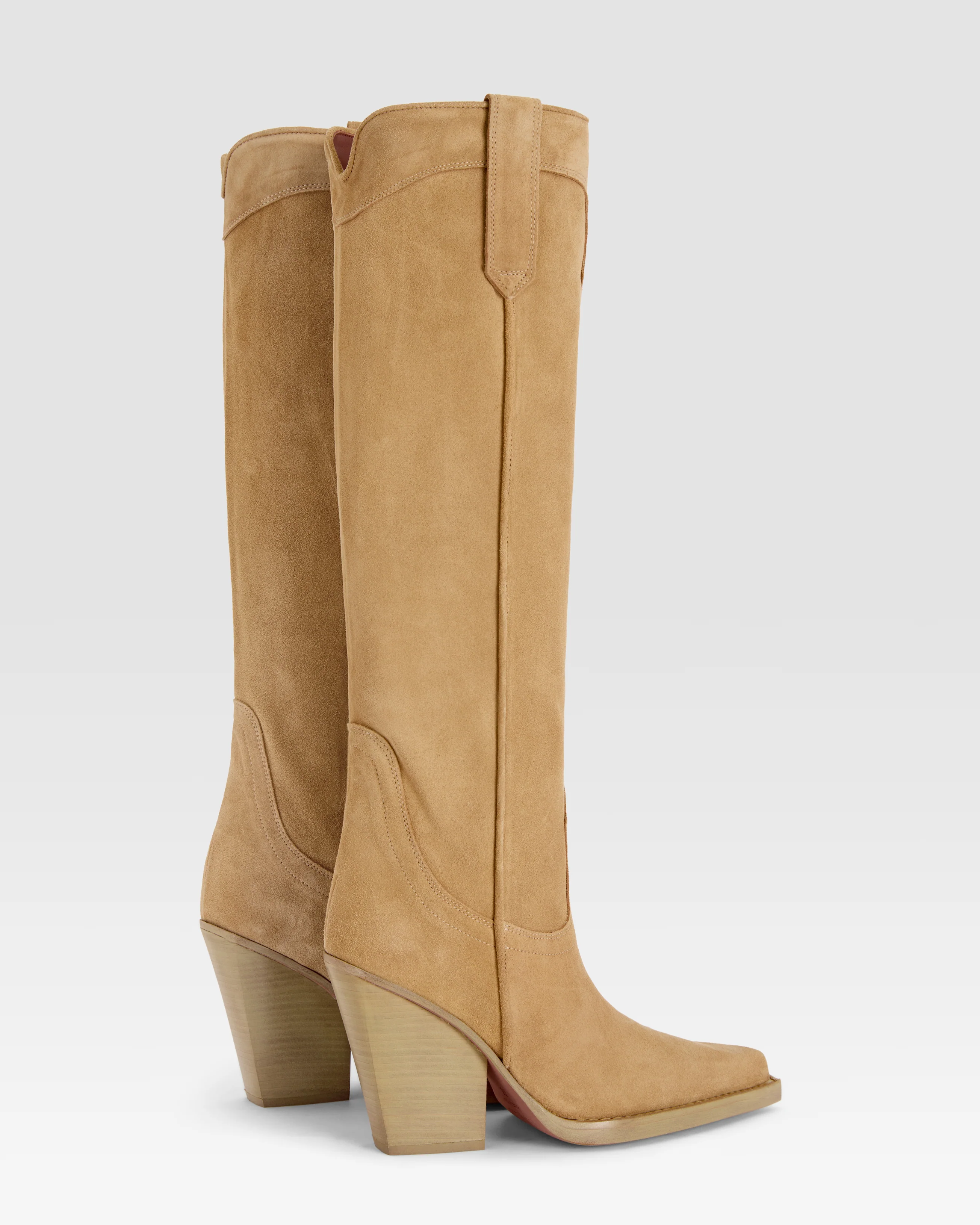 Texan boots in whisky calf suede leather - Image 3
